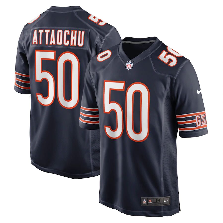 Men Chicago Bears #50 Jeremiah Attaochu Nike Navy Game Player NFL Jersey